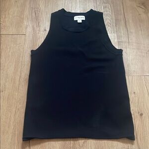 Black high neck ribbed tank top